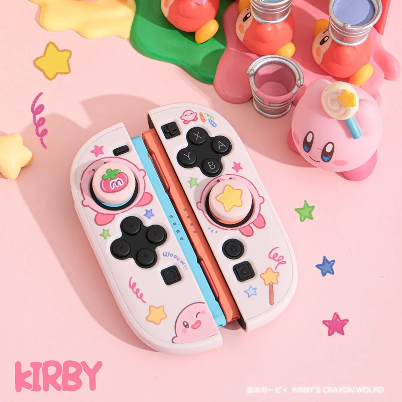 Cute Kirby Switch 2nd Generation Cartoon Pink Cute Item Protective Shell Ns2 Protective Shell Graffiti Anime Periphery