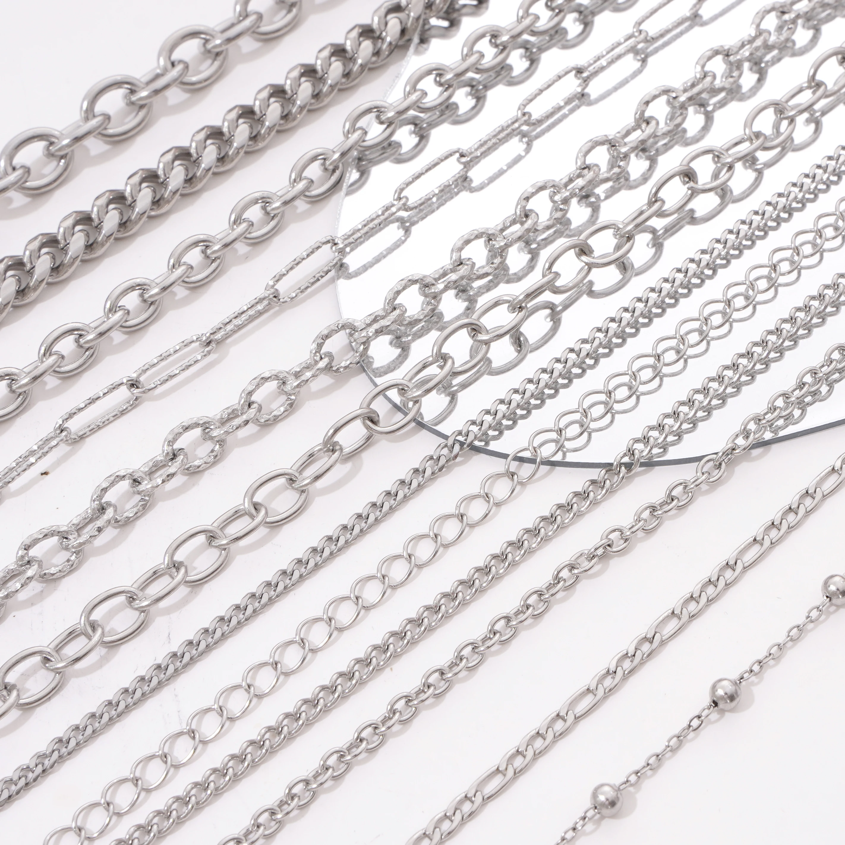 1M Steel Color 304/667 Stainless Steel Chains Fashion Different Styles Chains Designs For Jewelry DIY Making Accessories