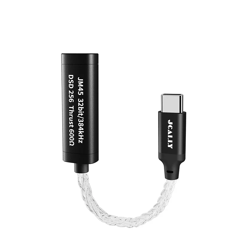 JCALLY  JM45 JM45L Type C Light Ing 3.5mm HIFI Portable Digital Auido Code Chip ES9318 Earphone Decoding Adapter Sliver Cable