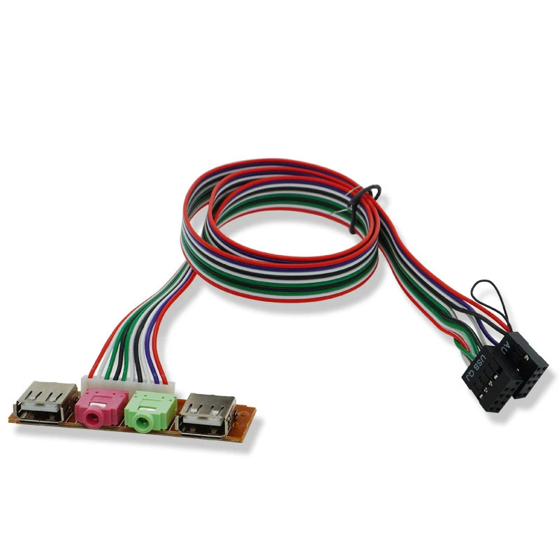 

1 шт., 2 USB-корпуса для ПК, компьютера 6,8/7,4/7,8 см, передняя панель, USB-аудиопорт, микрофонные кабели для наушников, новый аудиовход и выход для ПК