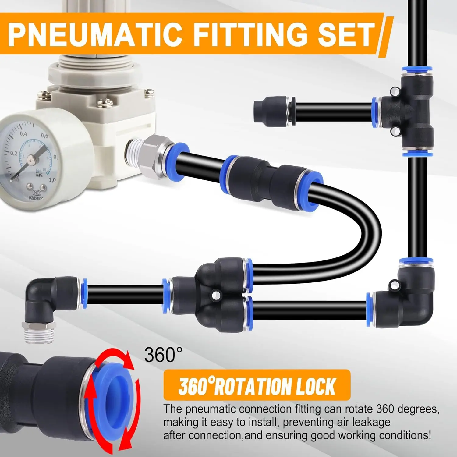120-Piece Quick-Connect Air Hose Fitting Combination Kit, 1/8