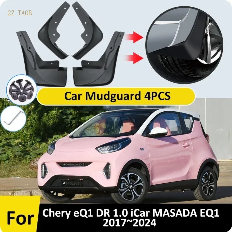 Guardabarros Delanteros y Traseros Moldeados para Chery eQ1 DR 1.0 iCar MASADA EQ1 2017~2024 2018 2021 2022