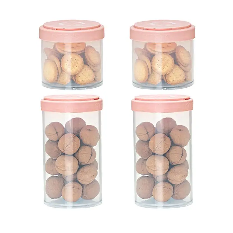 4pcs Food Storage Container Set Airtight Canister Kitchen Pasta Multigrain Sealed Cans Cereal Refrigerator Tank With Lid