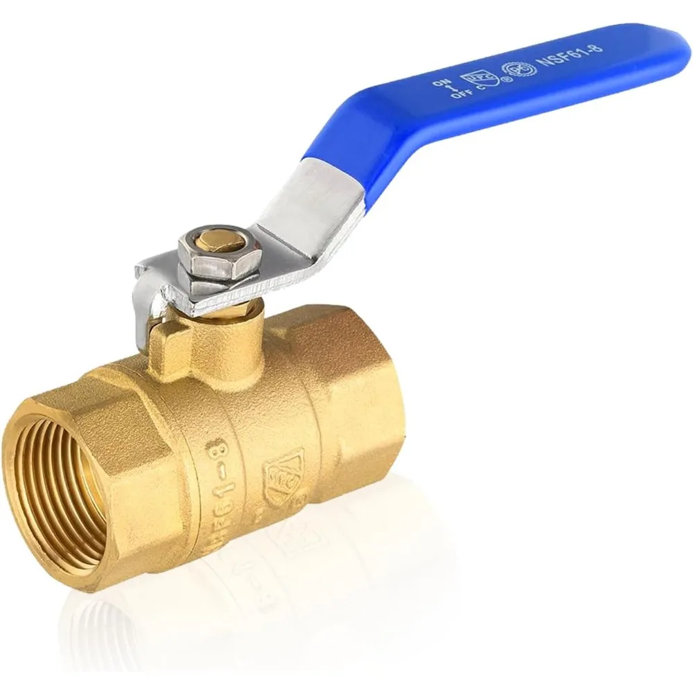 

50-Pack 1/2 Inch FIP Threaded Ball Valve, Brass Full Port Shut-off Valve,1/2" Female NPT x 1/2" Female NPT, 600 WOG