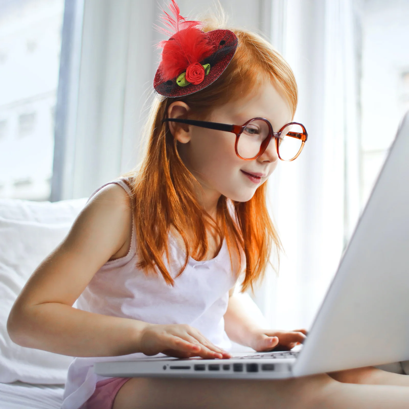 6 قطع من مشابك شعر القبعة الصغيرة، دبابيس شعر أنيقة على شكل بلوم، مشابك حفلات خفيفة الوزن، مشبك إكسسوارات شعر جميلة