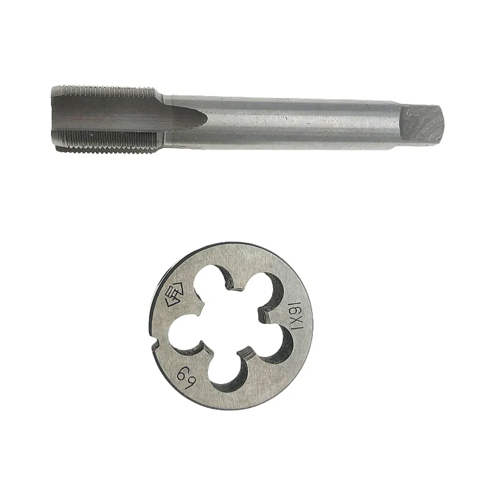 M16 X 1 Tap and Die Set Metric Right Hand HSS Threading Tool M16x1 Tap Die Set RH Hand Tools Drill Tools Tap Die Holder