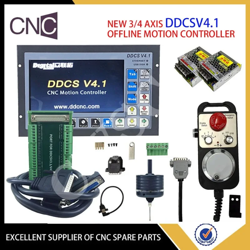 DDCSV4.1 Offline Motion System 4-Axis Engraving, Milling, Drilling and Tapping CNC Controller Kit Supports 3D Edge Finding75W24V