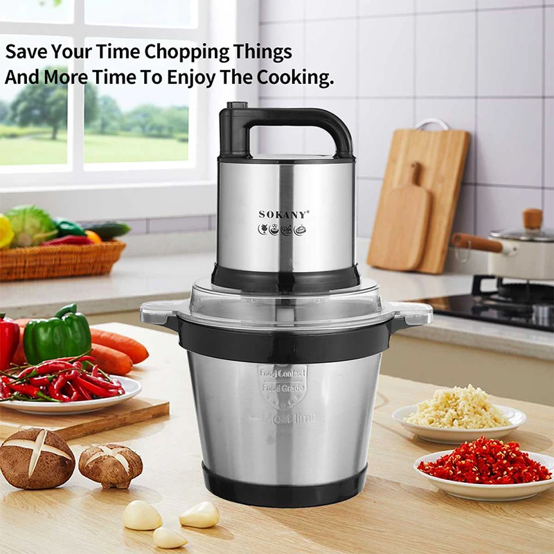 Meat Grinders Household Electric Meat Grinder Automatic Cooking Mincer Stainless Steel Bowl Kitchen Appliances