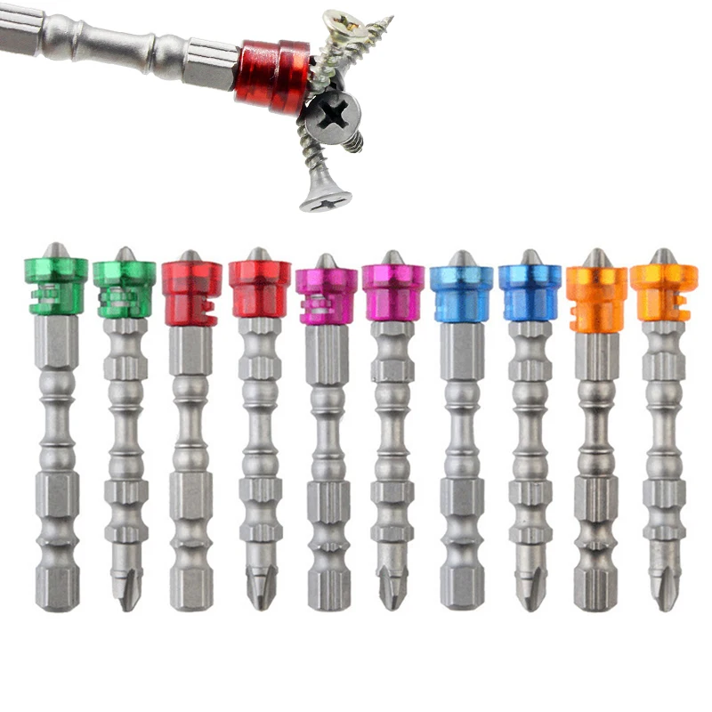 

5Pcs PH2 S2 Alloy Phillips Single Head Magnetic Screwdriver Bits Anti-Slip 1/4 Inch Hex Shank Drywall Electric Screwdriver Tools