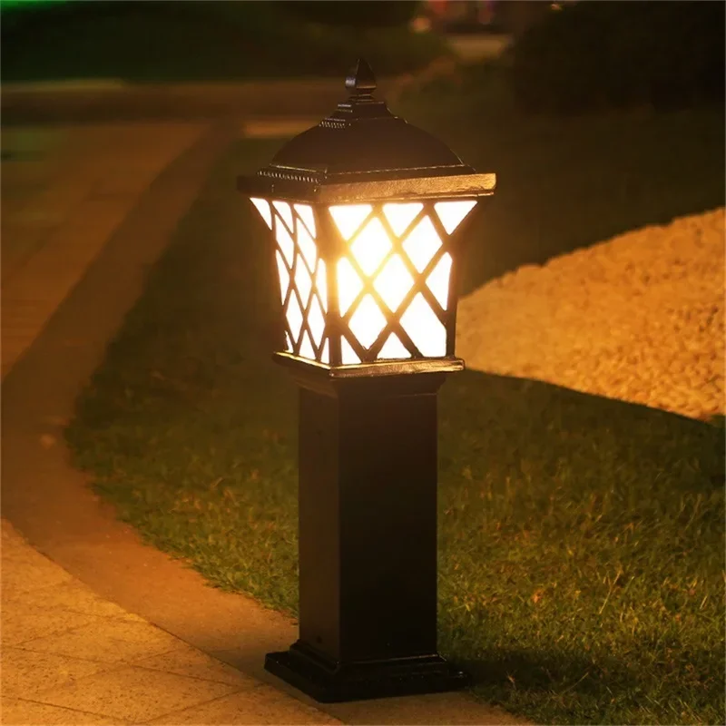 ELARA Luz de jardín al aire libre Lámpara de césped clásica Accesorios LED Decorativo impermeable para patio de casa