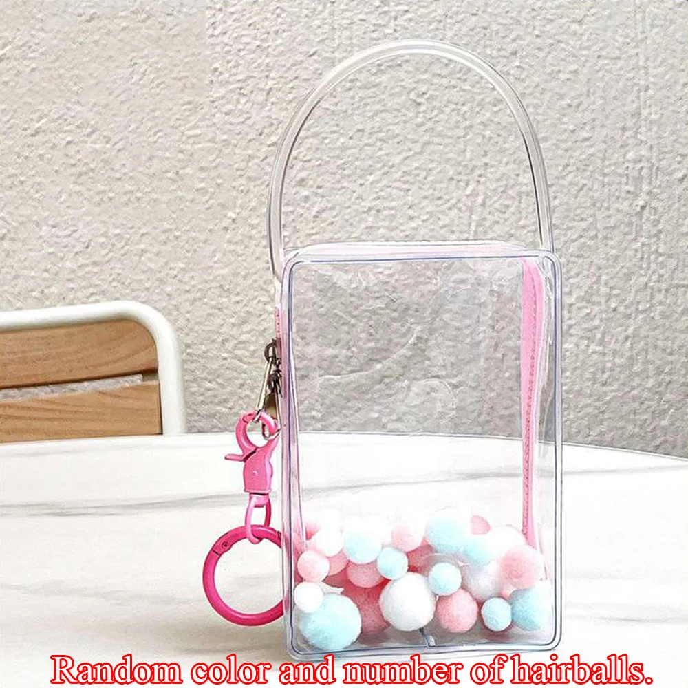 Mystery Box Storage Pouch Organizer Box With Keychain Thicken Transparent Doll Toy Organizer Box Storage Case Doll Bag Wallet