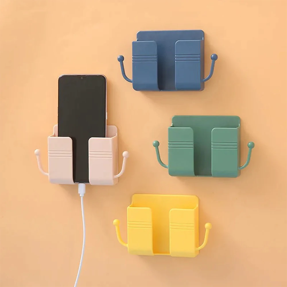 NEW Mobile Phone Holder Wall Mounted Organizer Storage Box Wall Charger Hook Cable Charging Dock Multifunction Holder Stand