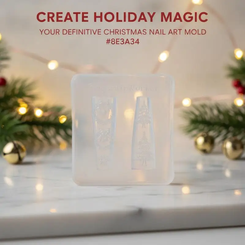 1 Stück Schmetterlingsknoten-Schneeflocken-Weihnachtskranz 3D-Maniküre-Silikonform Niedliche Weihnachts-Nagelkunstformen DIY Nagelkunst-Deko – Detail 13