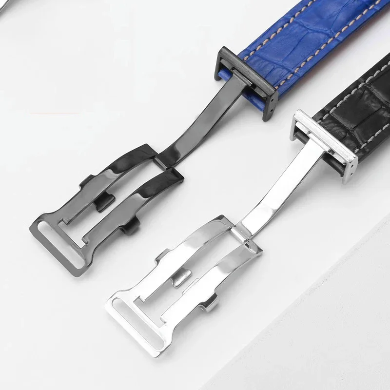 High Quality Genuine Leather Strap Watch Band For Breitling mens watch cow leather bracelet with Deployment buckle 22mm 24mm