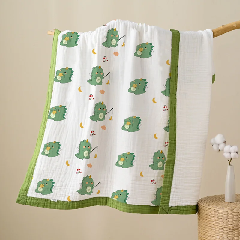 

Детское одеяло 110x110 см, детское дышащее одеяло высокой плотности, хлопковое 6-слойное марлевое детское банное полотенце, квадратное