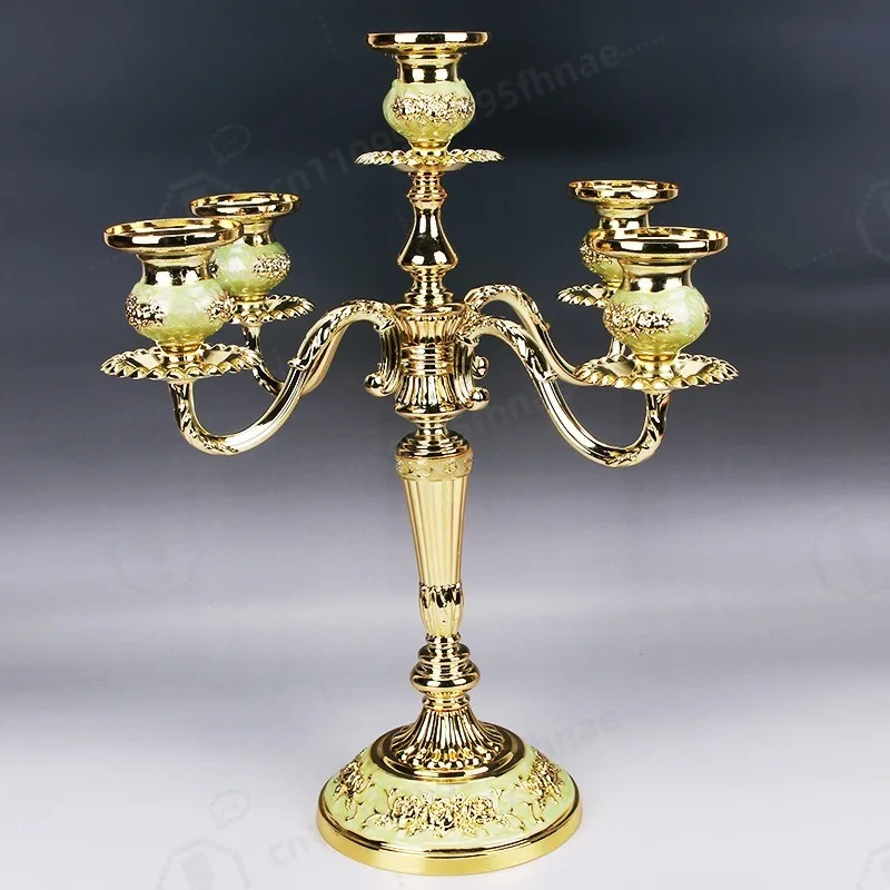 5 Cup Alloy Candlestick Bulk Sale Romantic Dinner Decor Stylish Creative Furnishing Ornament For Household Tabletop Layout