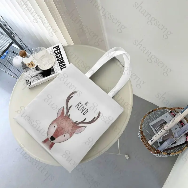 Simpatica borsa tote con animali acquerello, borsa a tracolla alla moda, borsa per la spesa leggera quotidiana borsa pieghevole in tessuto di tela