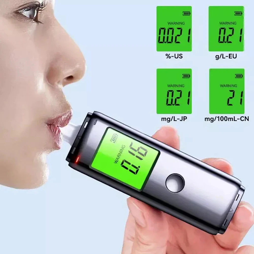 Clear Display Alcohol Meter Advanced Sensor Dual Detection About 3.5x13.5x4cm Alcohol Tester Accurate Measurements