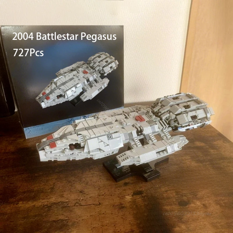 Модель линкора MOC Space War 2004, Battlestar Pegasus, космический корабль, строительные блоки, модель DIY, набор кирпичей для сборки, игрушки, подарки для детей