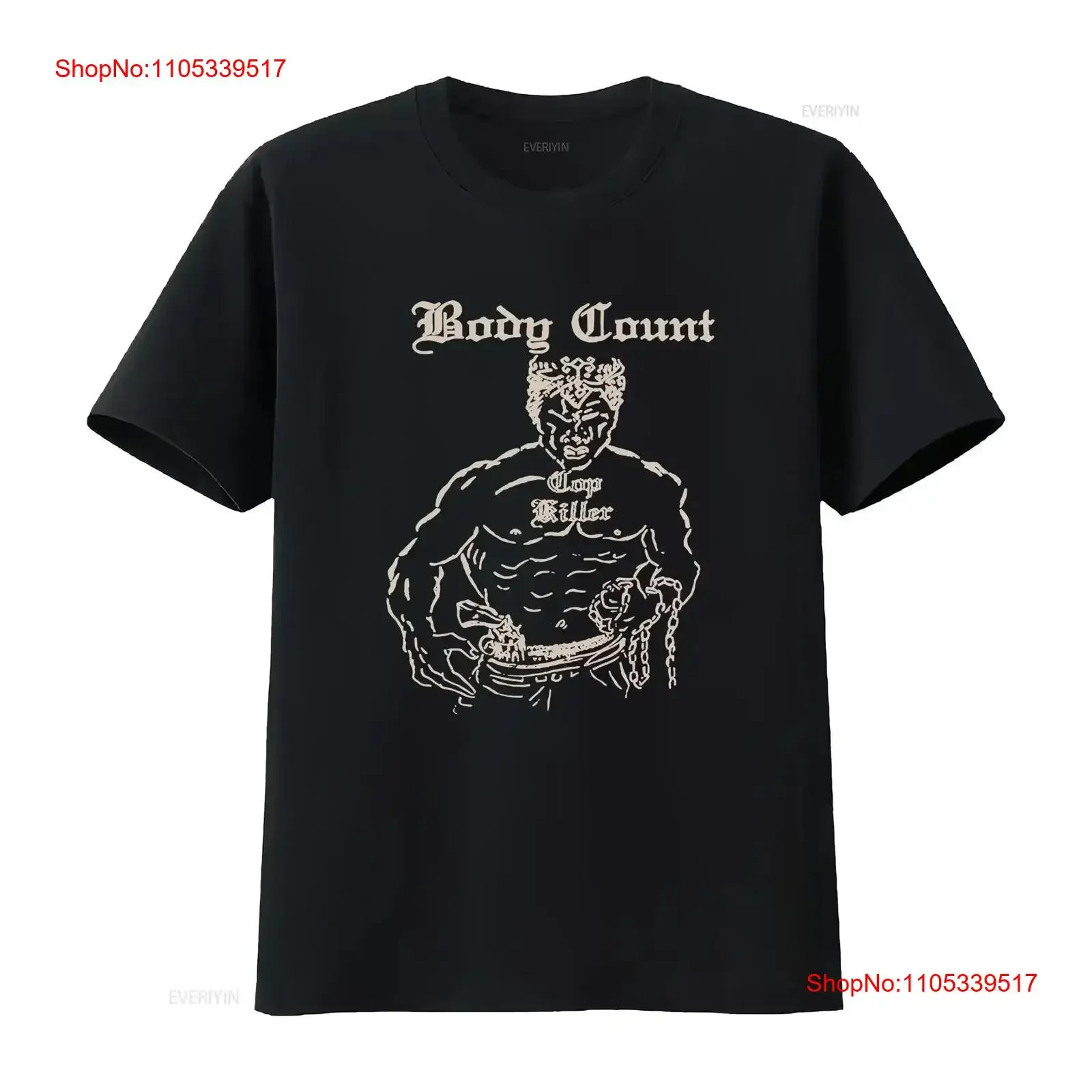 Vintage Body Count Cop killer For Fans Black T Shirt All Size FN821 Washed Breathable streetwear Casual fashion Soft vintage