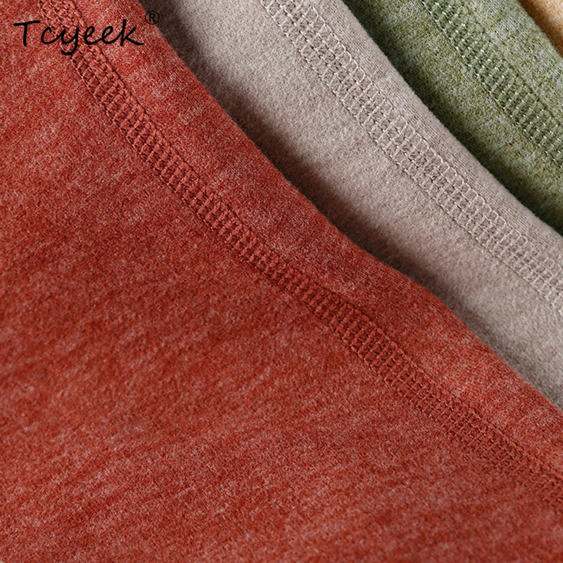 Tcyeek 1.4% cachemire velours pantalon chaud pour les femmes en peluche épaissi allongé taille haute pantalon avec une couche inférieure B30682QC