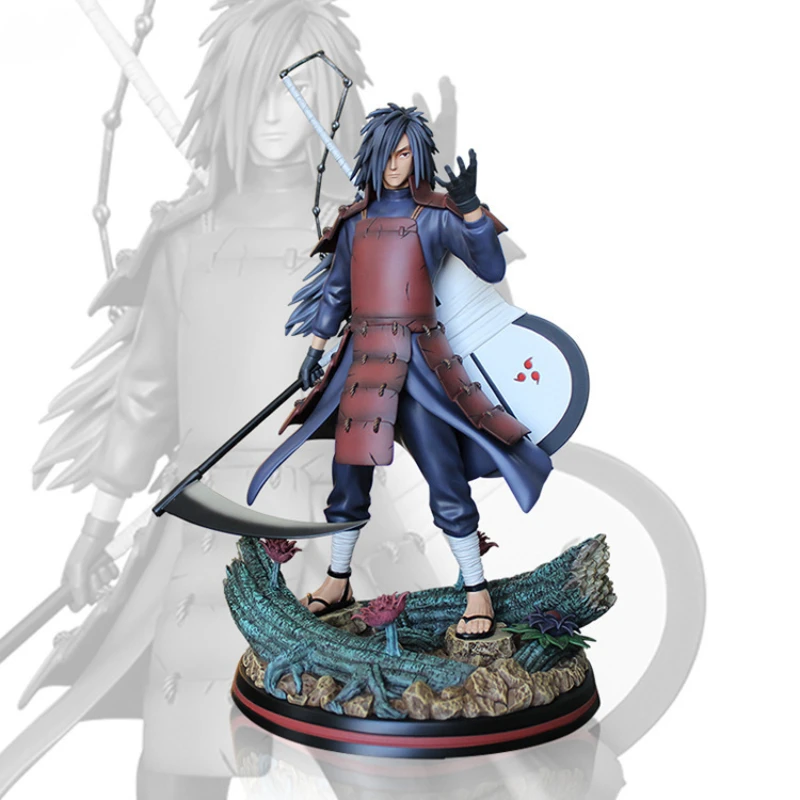 Naruto Shippuden Anime Figurine Model GK Edo Tensei Uchiha Madara Figures 2 Head PVC 30cm Heightt Statue Collection Toy Figma