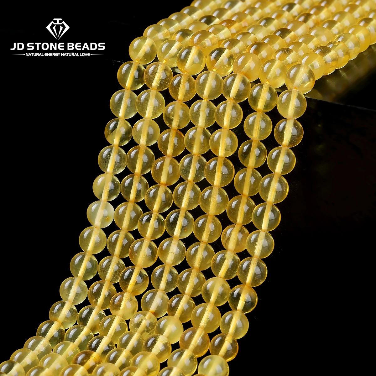 JD Natural Golden Amber Loose Beads Polished Translucent Resin Beads Fashion Accessories for DIY Bracelet Jewelry Making