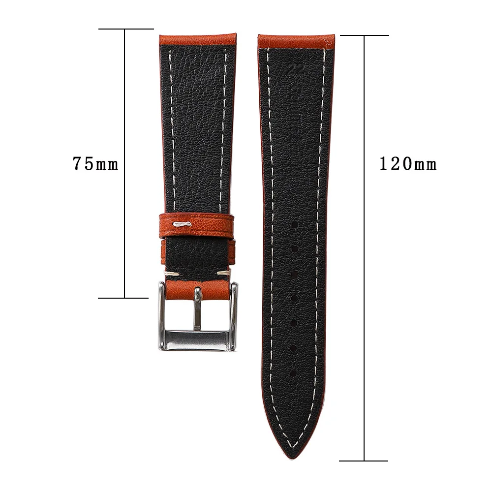 Retro calf leather strap 20mm 22mm Watch band universal smartwatch replacement accessories bracelet UTHAI