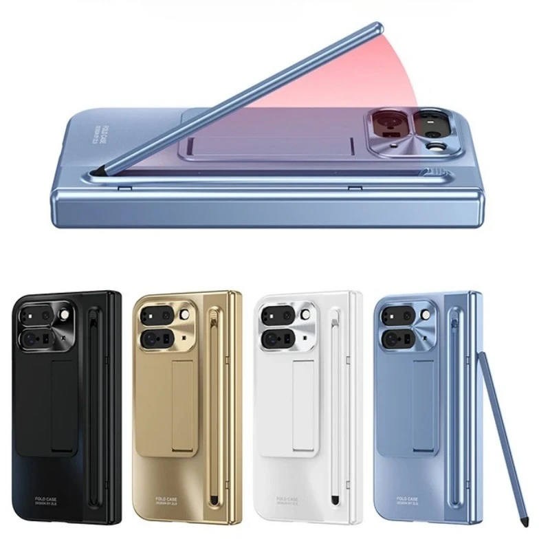 

For Google Pixel 10 Pro Fold 9 Pro Fold With Touch Pen Case With Hinge Protection Screen Protector Hide Foldable Bracket Cover