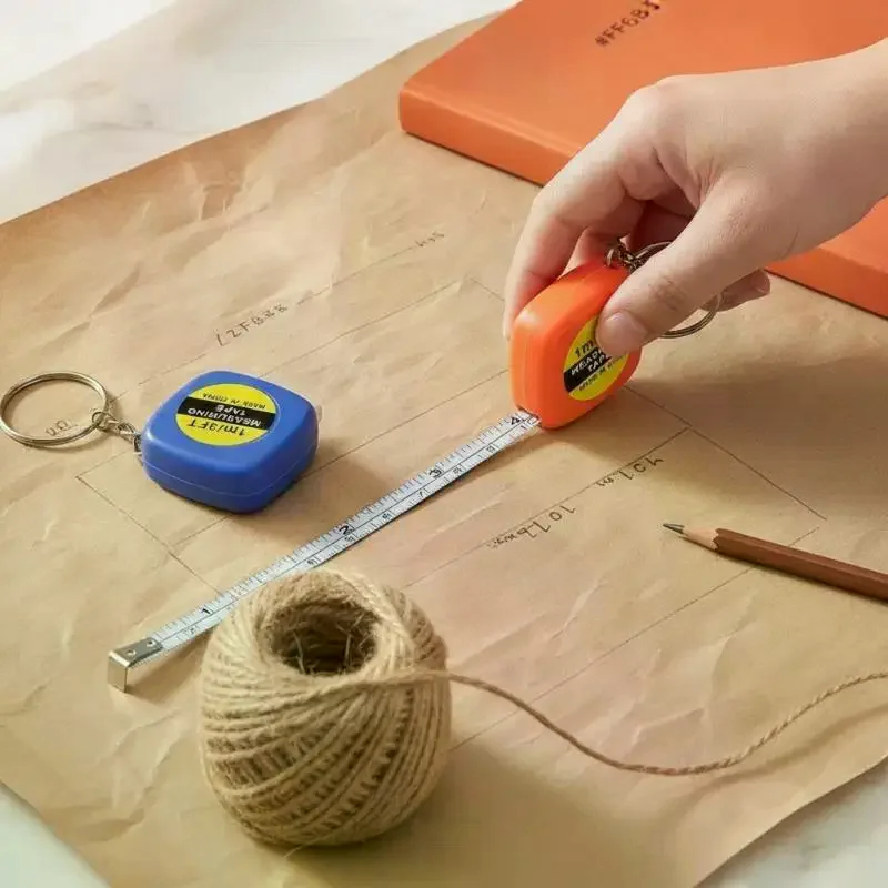 Mini Retractable 1M 3FT Measuring Tape With Keychain Compact Lightweight Portable For Household DIY Sewing Daily Use