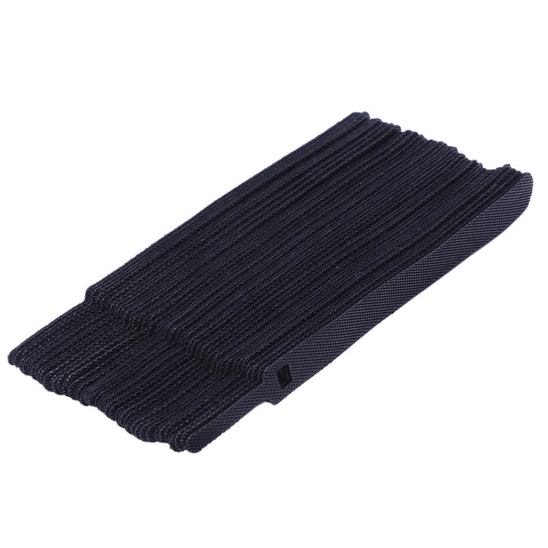 50Pcs 12X250Mm Nylon Reusable Cable Ties with Eyelet Holes Back To Back Cable Tie Nylon Hook Loop Fastener Management