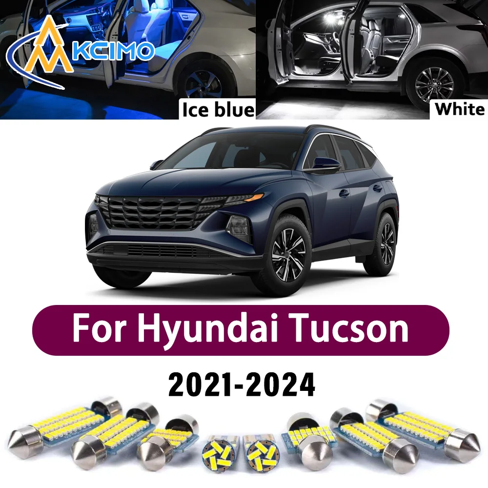 

High Lumen CANBUS Error Free LED Interior Light Kit For Hyundai Tucson NX4 2021-2024 Map Trunk Reading Dome Lamp Bulbs Set