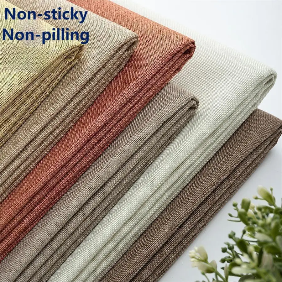 450D cationic cotton linen fabric sofa cushion seat cushion cloth imitate linen clothing  for gift bag curtain sewing by meter