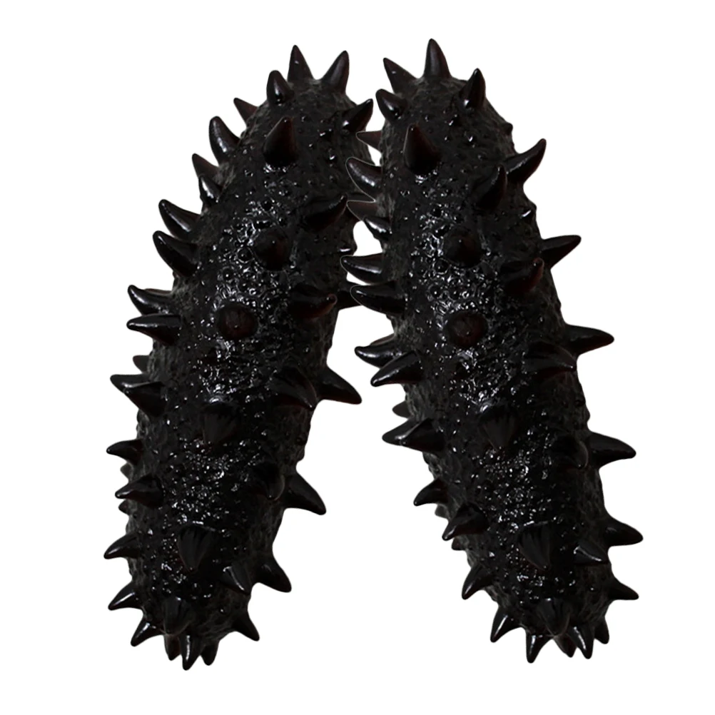 

2pcs Lifelike Sea Cucumber Models PVC Material Fake Food Props Photo Decor Educational Toys Montessori Cognitive Tools
