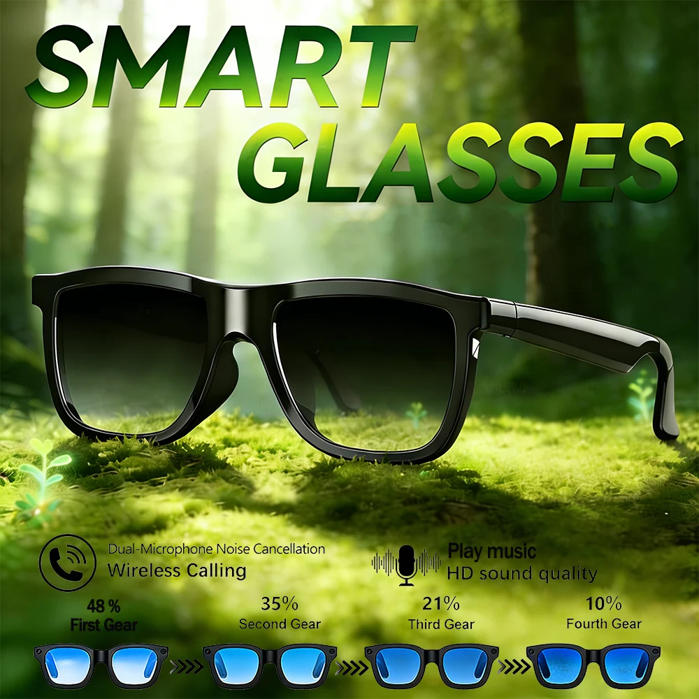 

Smart Audio Glasses Voice Calls and Listening To Music Electrochromic Lenses Magnetic Charging Light and Convenient Smartglasses