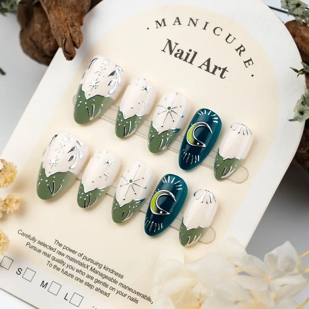 

30 Tablets Starfish and Shells Handmade Summer 3D Nails with Diamonds Detachable Jelly Gel Fake Nails Wearable Full Cover