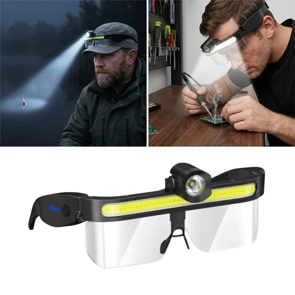 

Lightweight Intelligent Sensing Headlight Waterproof Hands-Free Full View Floodlight Goggles Large-Area Floodlight Adjustable