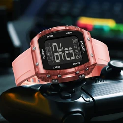 Smael New Watch Fashion 8108 Single Display Square dial Waterproof 5Bar Alarm Shock Resistant For Men Watch