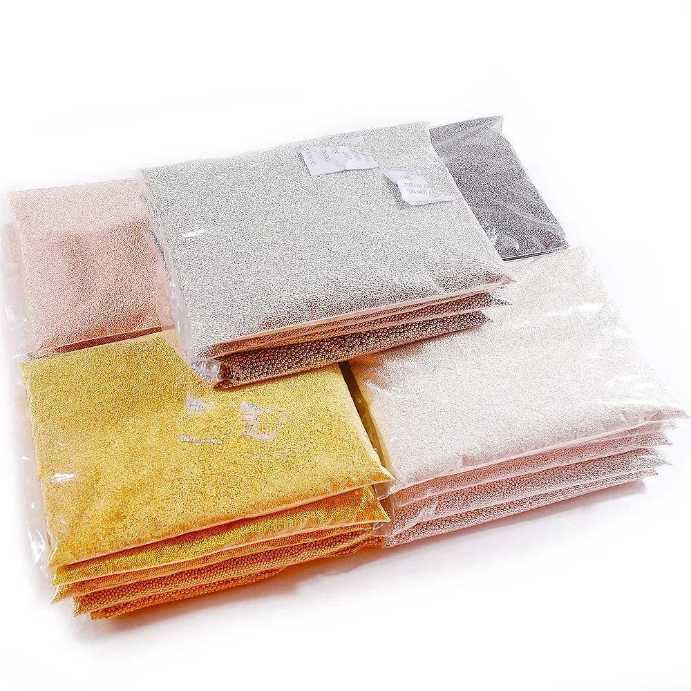 Wholesale! 450g/bag 0.6-0.8mm Nail Art Microbeads Small Glass Beads Golden Caviar Beads DIY Nail Art Decoration Accessories - view 5