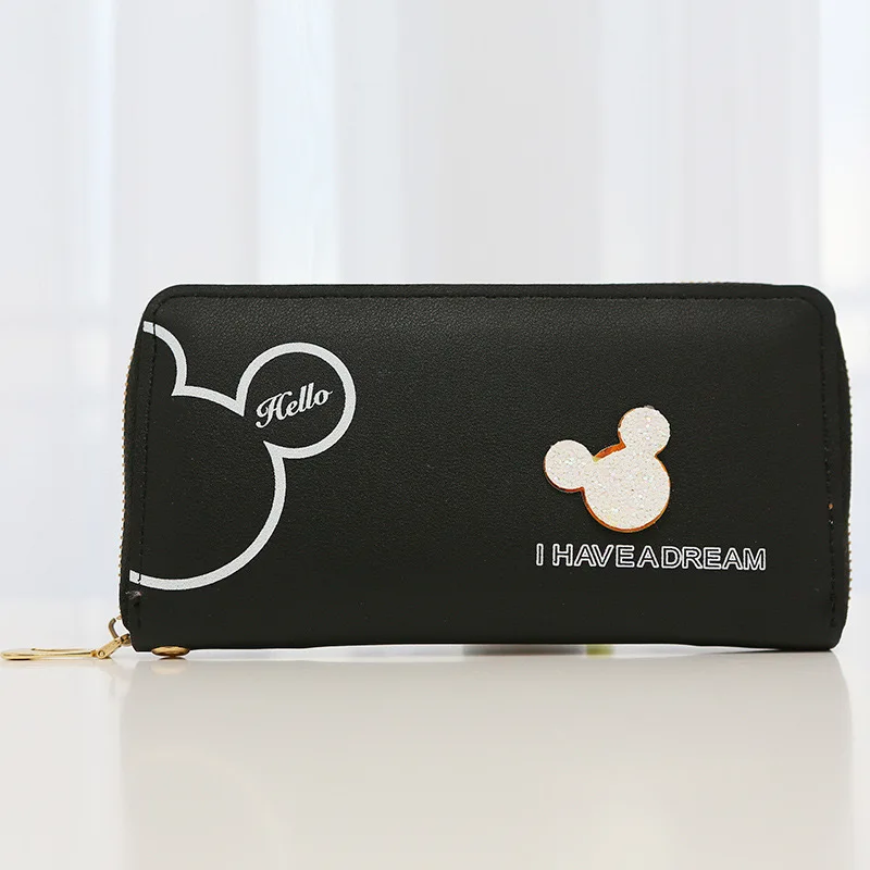 Disney Mickey mouse Small wallet lady short zipper tassel key coin purse student wallet Minnie card holder Coin Purses