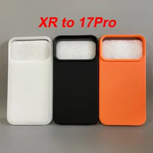 Bilashmart Color Big Hole Phone Case diy XR to 17Pro Soft Silicone Protect Cover Xr to 17Pro