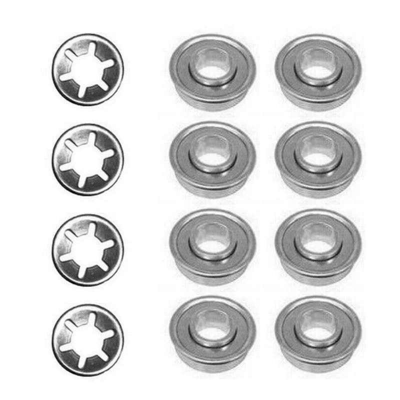 

8Pcs 1/2" Wheel Bearings & 4Pcs Wheel Push Clips 91055-VB4-003 Fit for Honda Rover Masport Silver