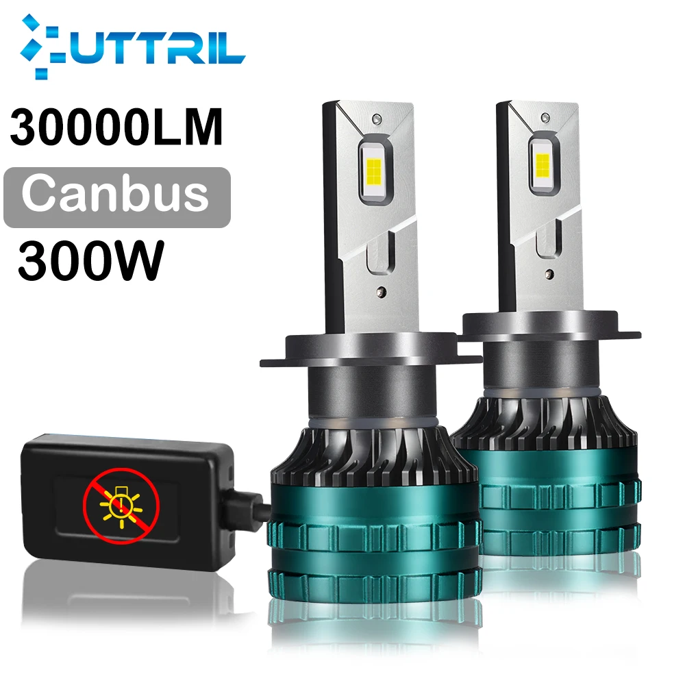 H7 300W LED Headlight Bulb Wireless 30000LM 6000K High Power Car Headlamp Plug and Play Auto Fog Light Lamp H7 Lamps Turbo 12V