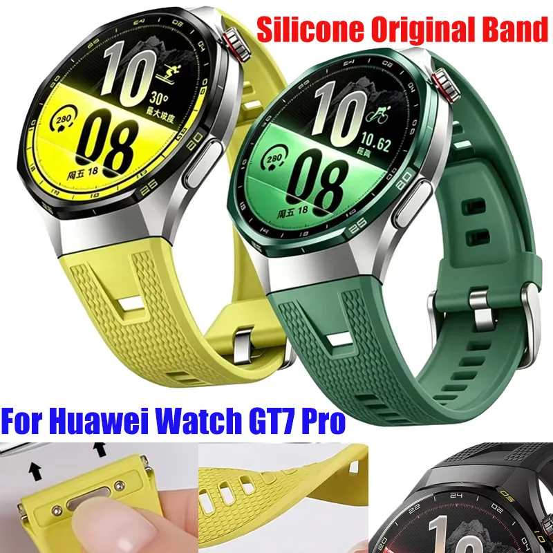 Original 1:1 Nahtloses Silikonarmband für Huawei Watch GT 7 Pro 46mm Offizielles atmungsaktives Armband für HUAWEI Watch GT 6 Pro