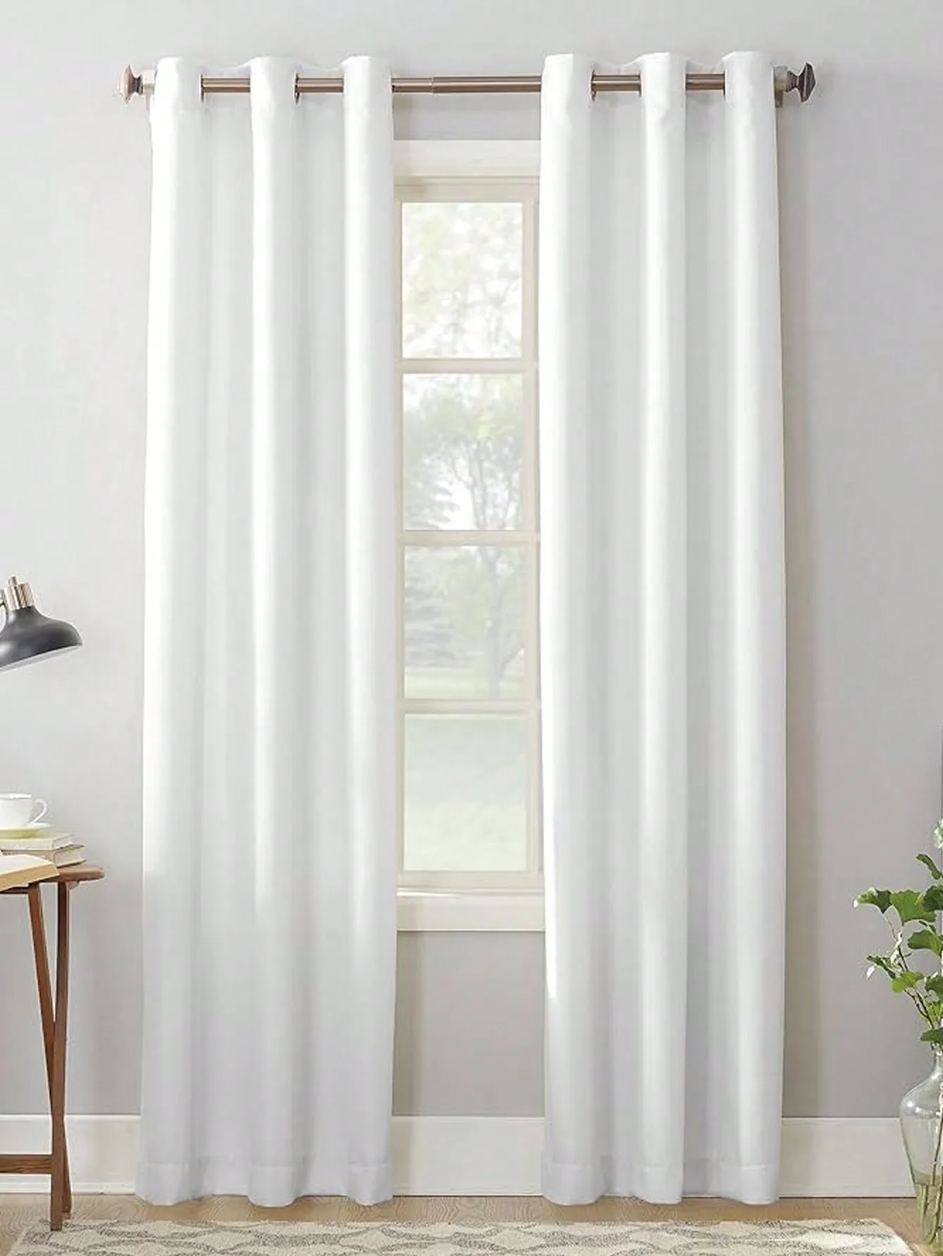 1pc White Curtain 80% Blackout Curtain suitable for bedroom and living room High Shading Curtain