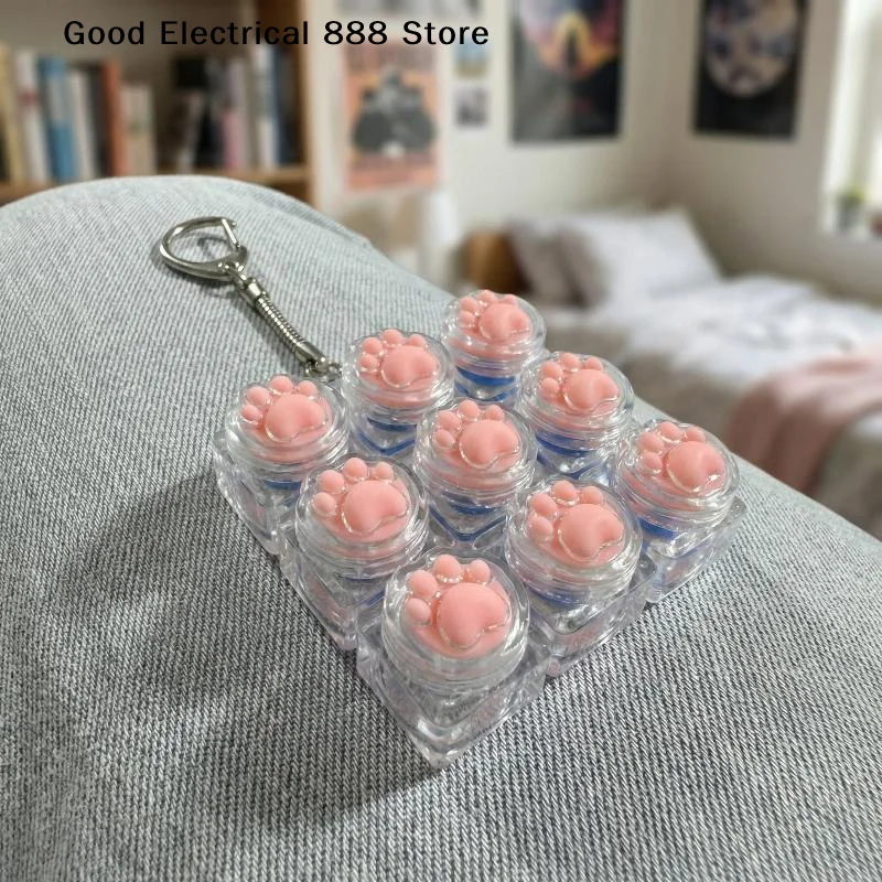 Silicone Soft Cat Claws Keyboard Fidget Toys 1/2/4/5/6/9 Keys Keycap Keychain Stress Relief Fingertip Gadget Decompression Toys