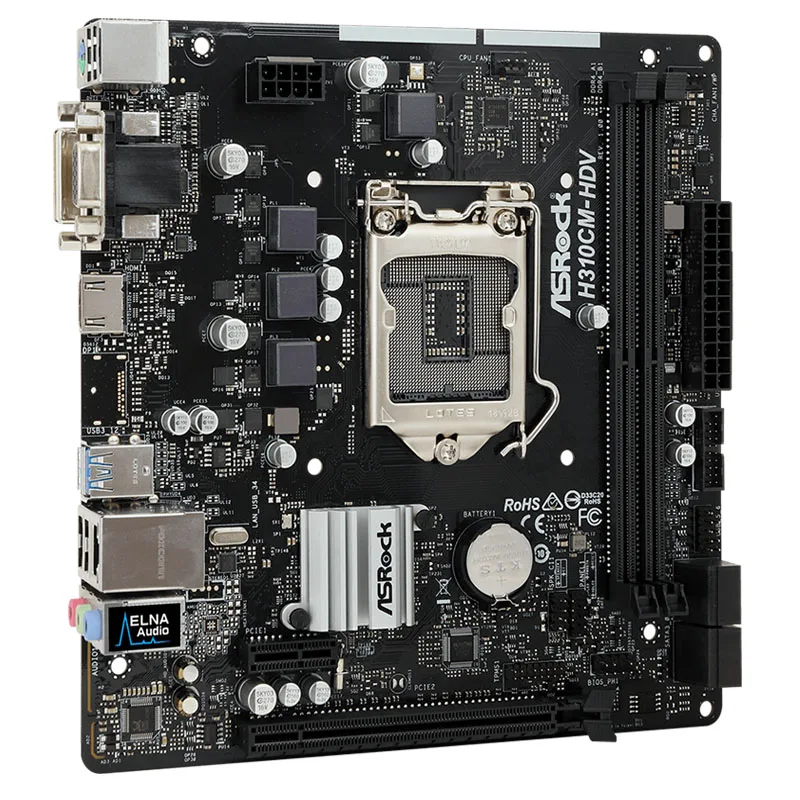 Imagem -04 - Asrock-placa-mãe Intel Desktop Original Usada H310cm-hdv H310m Ddr4 Lga 1151 i7 i5 i3 Usb 3.0 Sata3