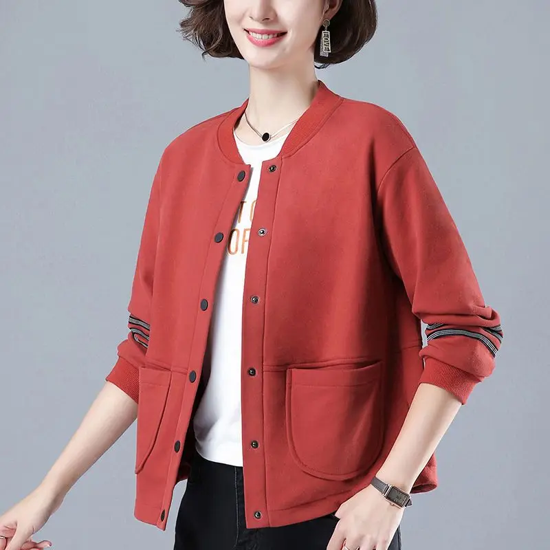 Office Lady Simplicity Casual Fashion Loose Tops Long Sleeve Solid Jackets Patchwork Buttons Pocket 2023 New Women's Clothing