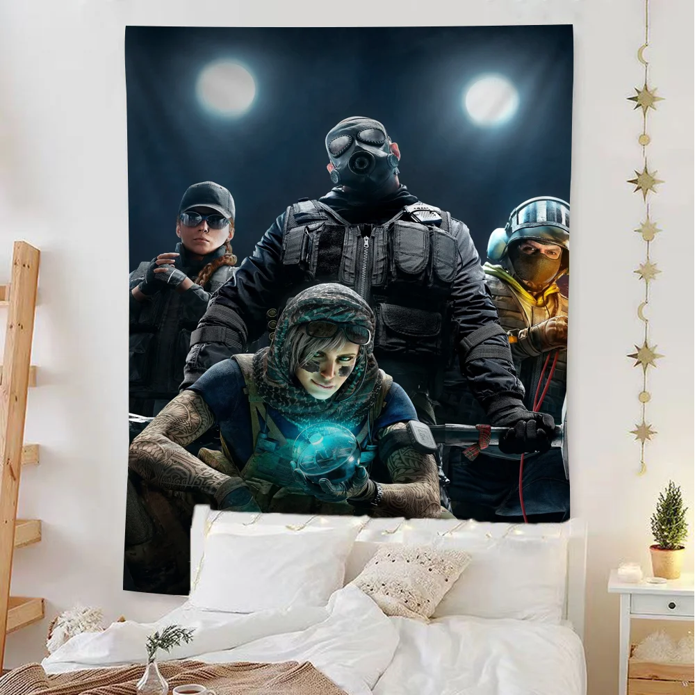 R-Rainbow 6 Game Tapestry Art Printing Art Science Fiction Room Home Decor Home Decor