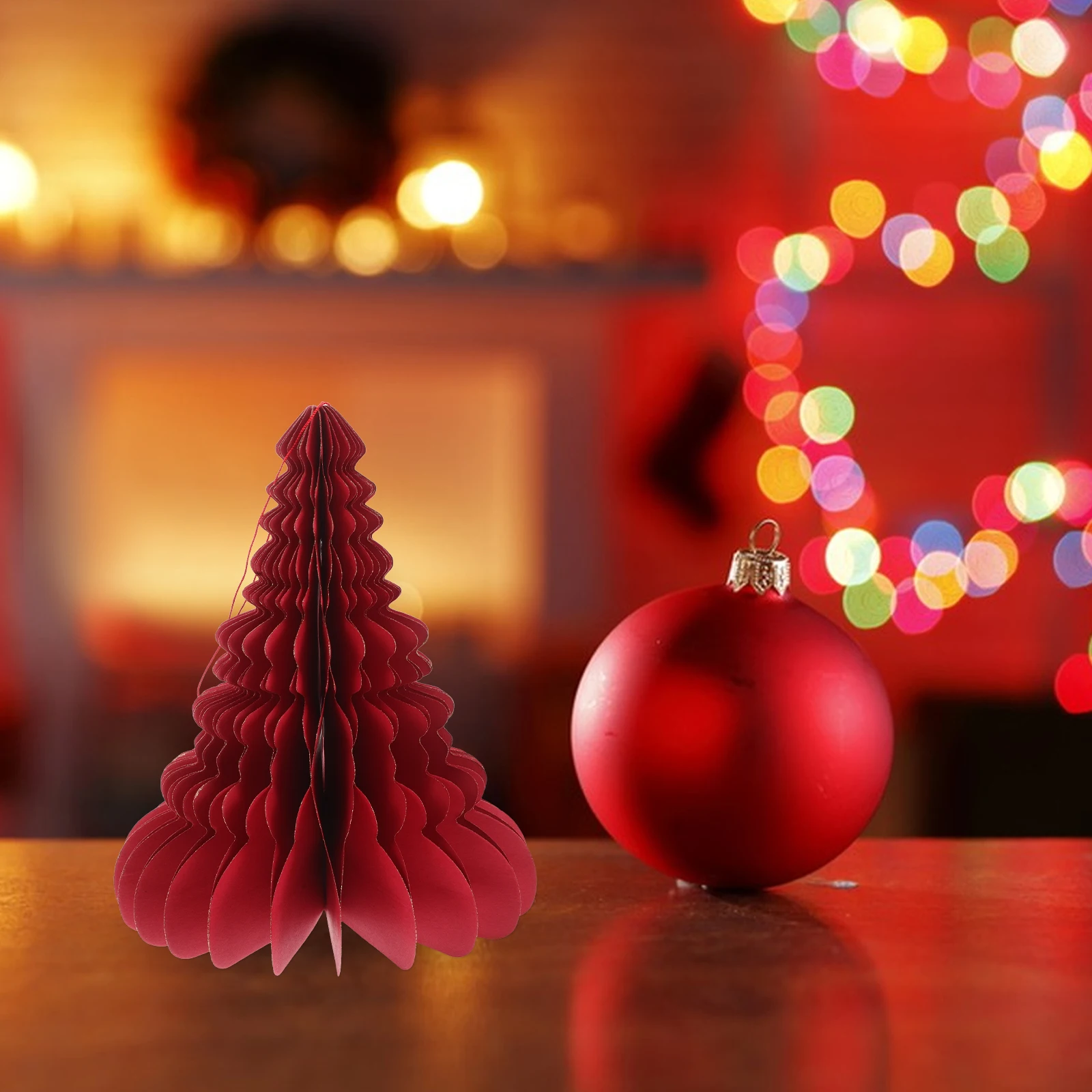 

Small Paper Honeycomb Xmas Tree Holiday Decoration Tabletop Christmas Festival Trendy Charm Trendy Decor Paper Chiristmas Tree